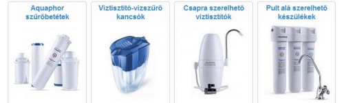 Aquaphor víztisztítók - kancsó, csapra köthető és pult alatti változatok